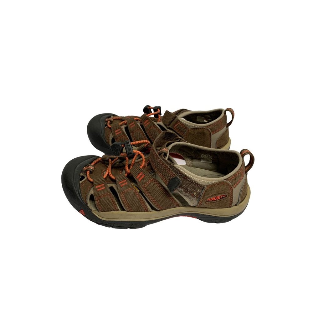 Keen Youth Boys 4 Brown Orange Shoes Sandals Hiking Walking Fishing